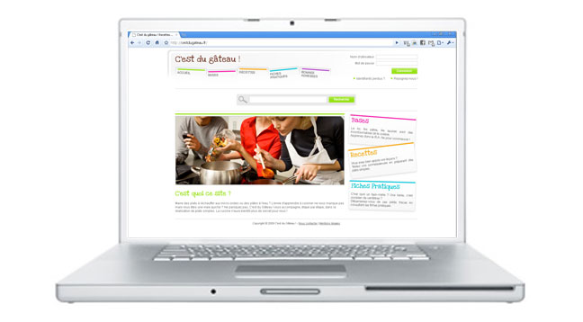 Site Internet C'est du Gâteau ! (mise en situation)